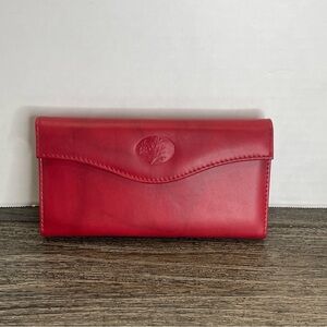 Julia Buxton Elegant Red Leather Wallet.RFID identity protection. Used.
